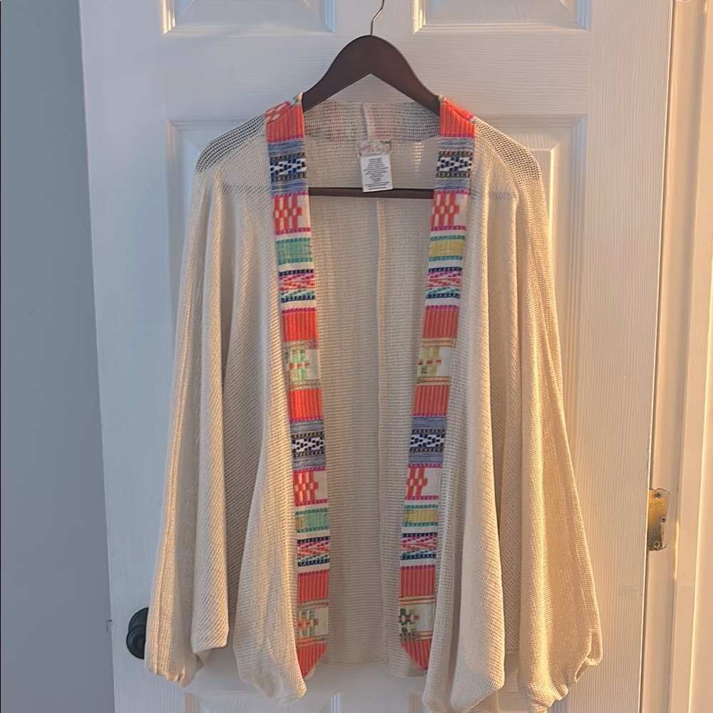 Free People Bonita Trim Crochet Kimono